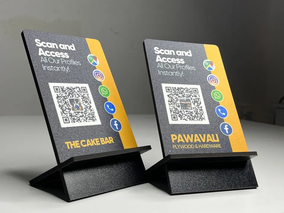 Side view of two ScanEra standees